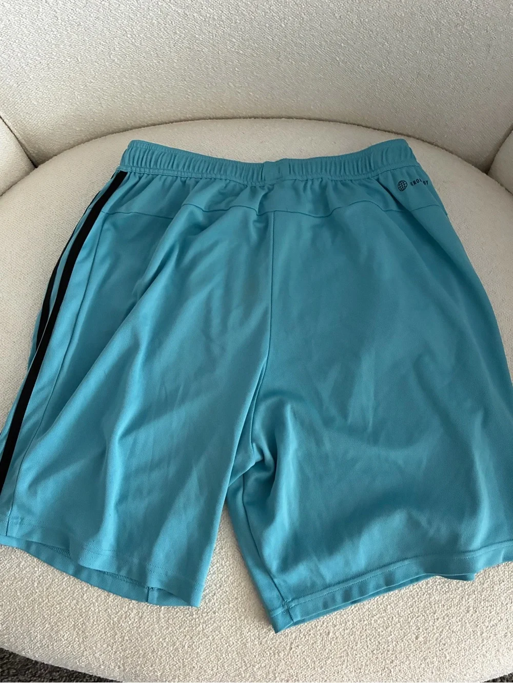 adidas Men’s Teal Athletic Shorts with Black Stripes